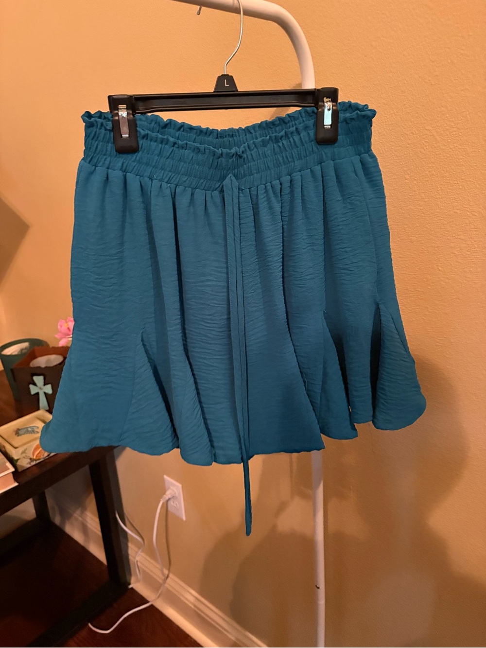 Vanilla Bay Teal Smocked Waist Mini Skirt